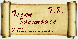 Tešan Kosanović vizit kartica